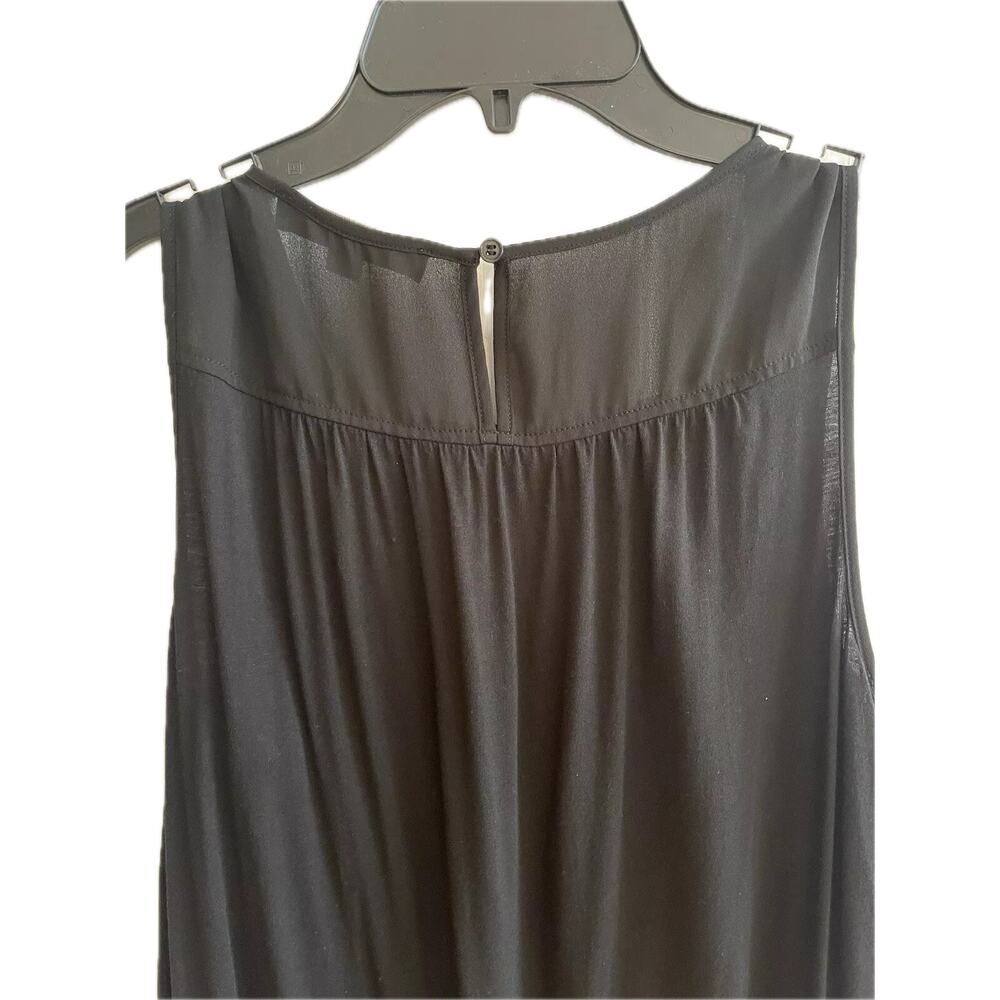 LOFT Pleated Flowy Black Sleeveless Tank Blouse Size Small - Picture 5 of 13